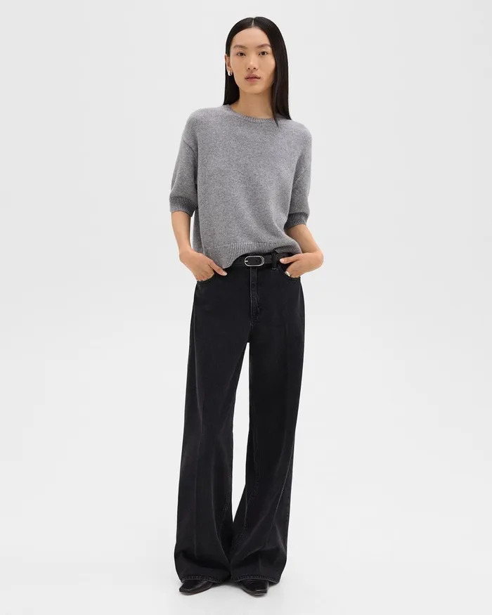 Women Pants Theory StraightLeg 5Pocket Pant In Denim Washed Black