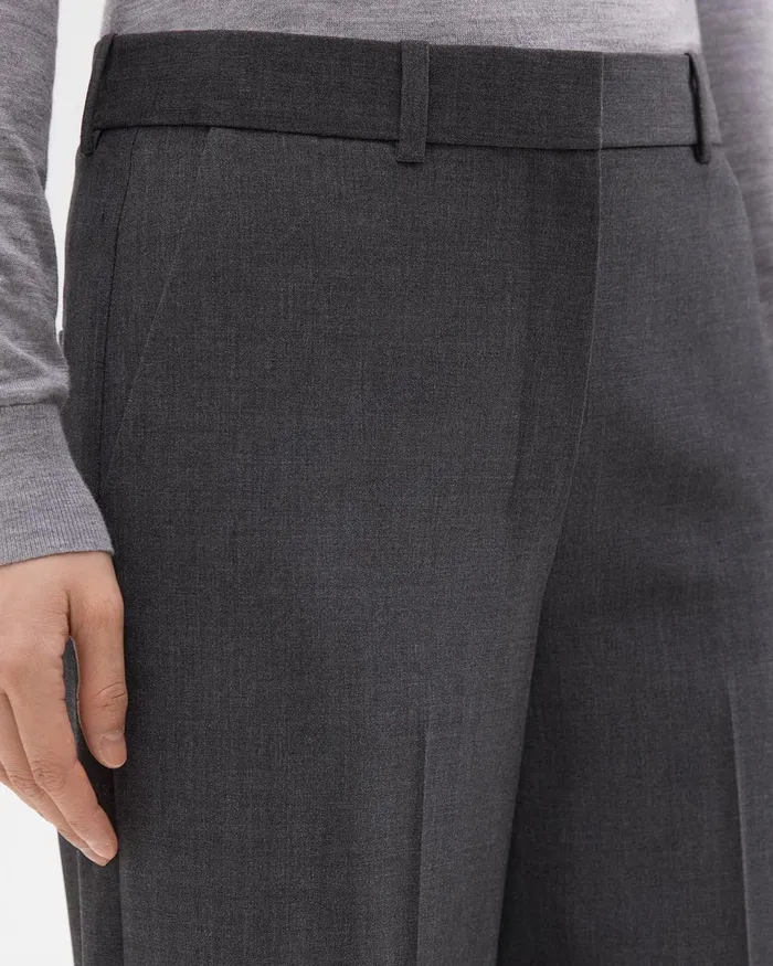 Women Pants Theory StraightLeg Pant In Good Wool Charcoal Melange