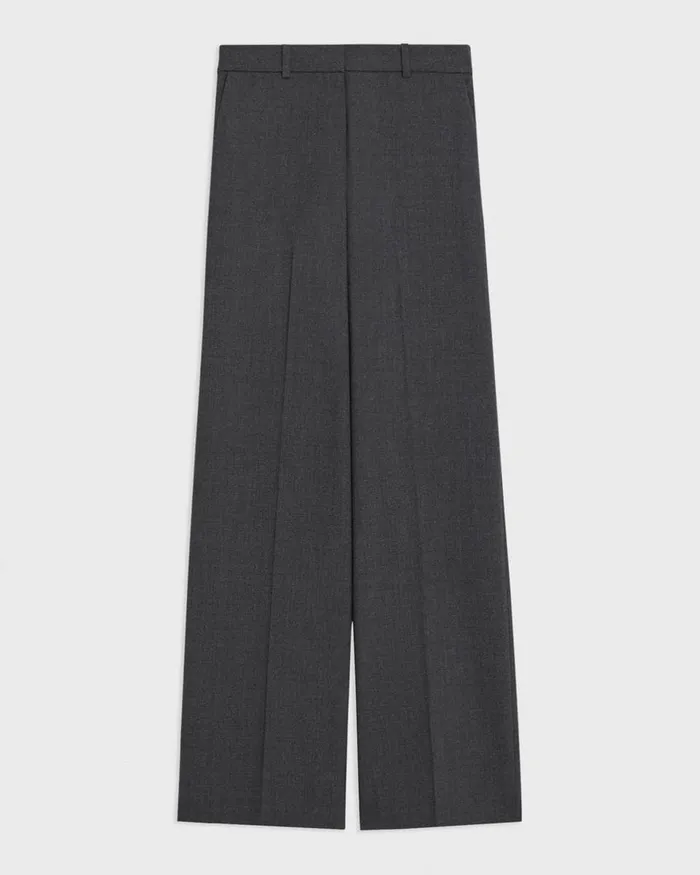 Women Pants Theory StraightLeg Pant In Good Wool Charcoal Melange