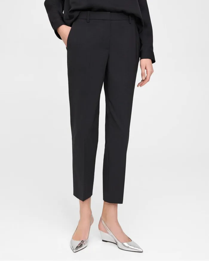 Women Pants Theory Treeca Pant In Stretch Wool Black
