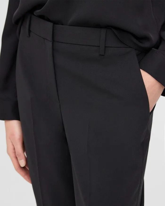 Women Pants Theory Treeca Pant In Stretch Wool Black