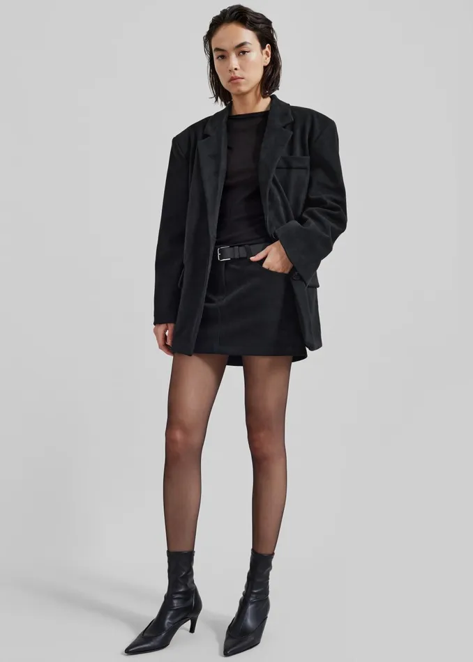 Women Peoria Faux Suede Blazer 8211 Black The Frankie Shop Outerwear