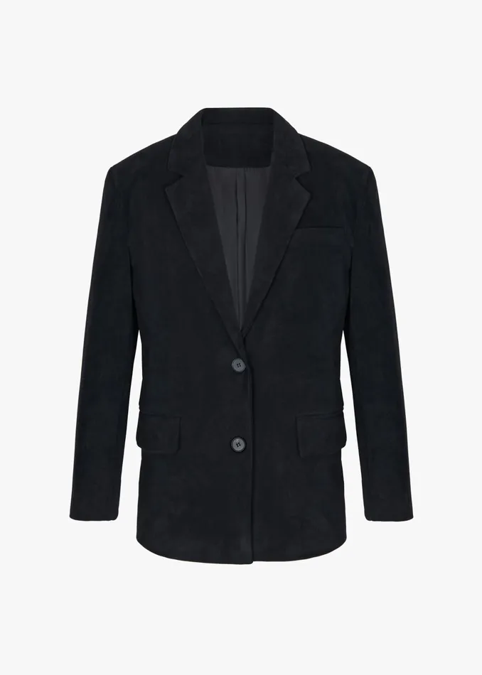 Women Peoria Faux Suede Blazer 8211 Black The Frankie Shop Outerwear