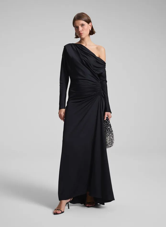 Women Piper Satin Gown Black ALC Dresses