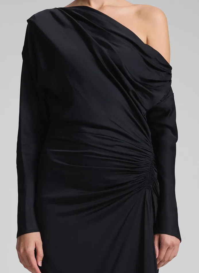 Women Piper Satin Gown Black ALC Dresses