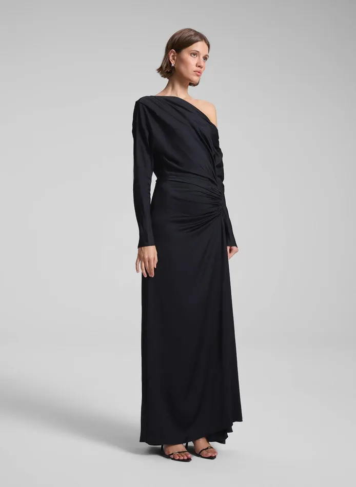 Women Piper Satin Gown Black ALC Dresses