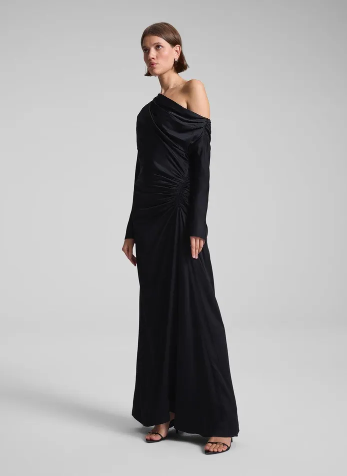 Women Piper Satin Gown Black ALC Dresses