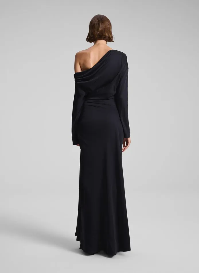 Women Piper Satin Gown Black ALC Dresses