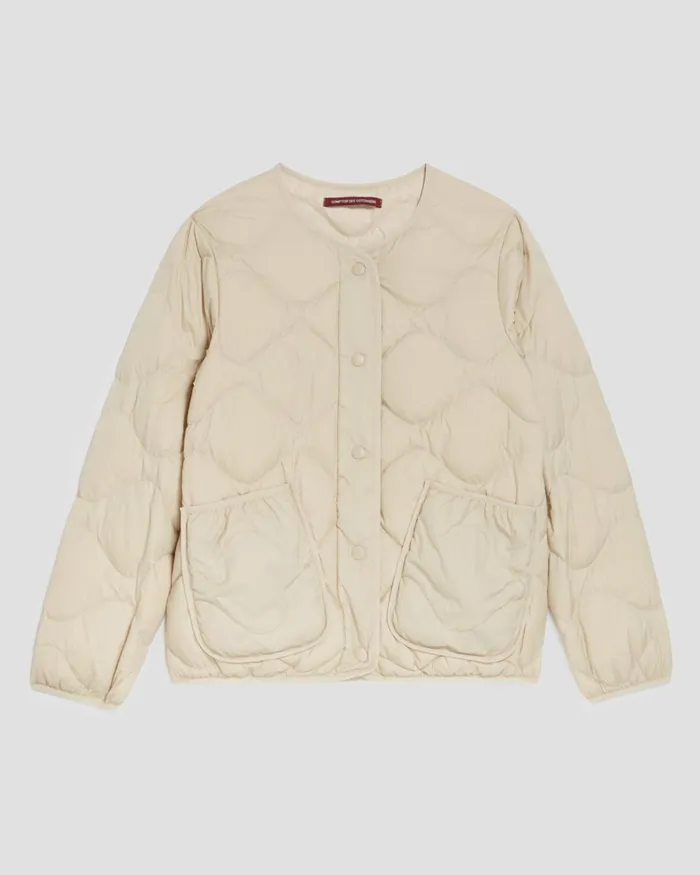 Women Plume 8211 LongSleeve Down Jacket Oyester Gray Comptoir Des Cotonniers Coats and Jackets