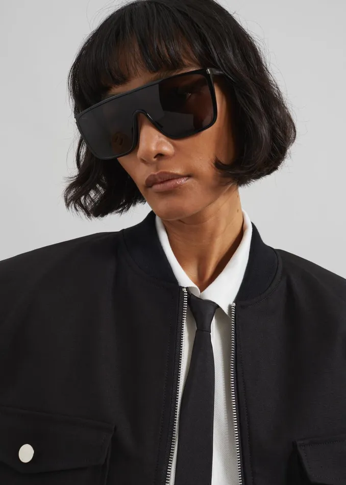 Women Pomona Crop Bomber Jacket 8211 Black The Frankie Shop Outerwear