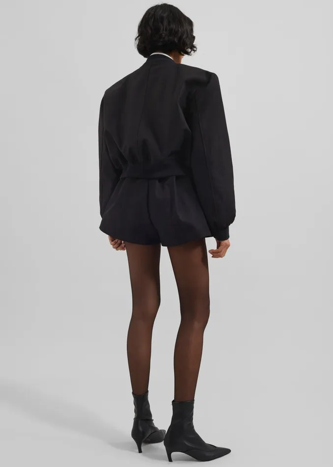 Women Pomona Crop Bomber Jacket 8211 Black The Frankie Shop Outerwear