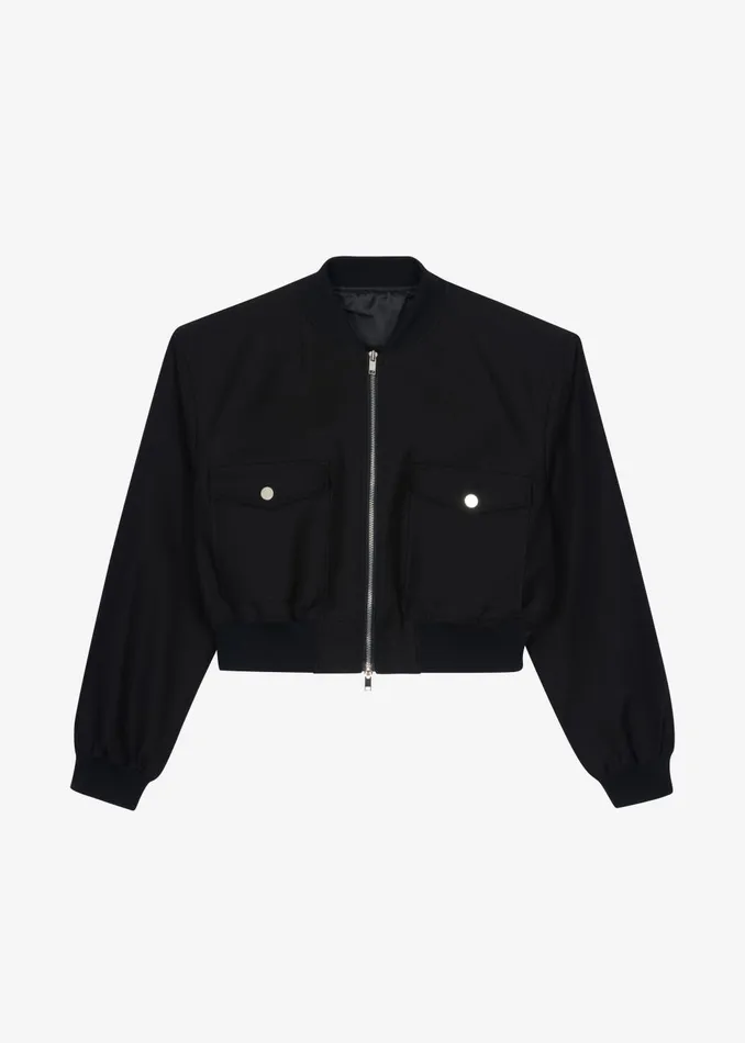 Women Pomona Crop Bomber Jacket 8211 Black The Frankie Shop Outerwear