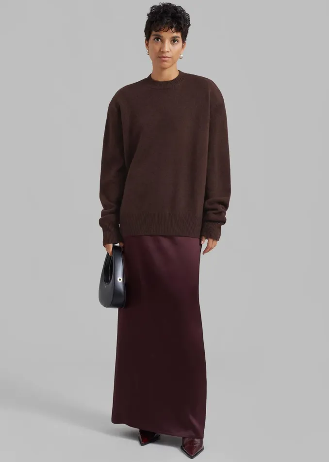 Women Rafaela Padded Knit Sweater 8211 Brown The Frankie Shop Knitwear
