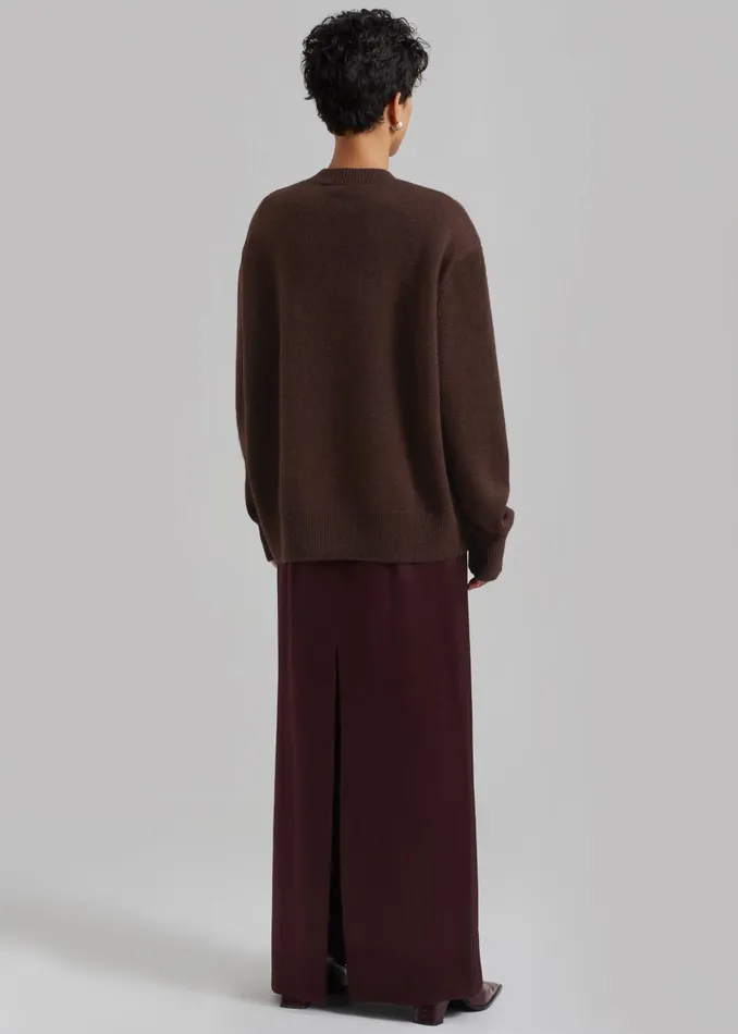 Women Rafaela Padded Knit Sweater 8211 Brown The Frankie Shop Knitwear