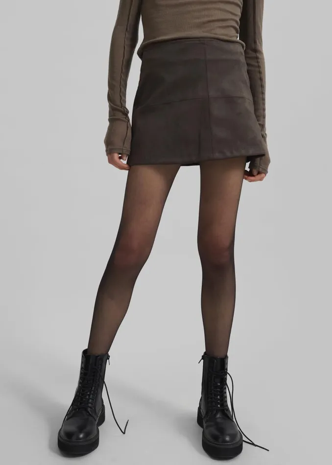 Women Regina Faux Suede Mini Skirt 8211 Brown The Frankie Shop Bottoms