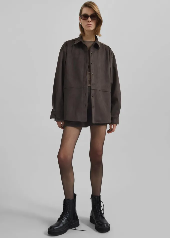 Women Regina Faux Suede Mini Skirt 8211 Brown The Frankie Shop Bottoms