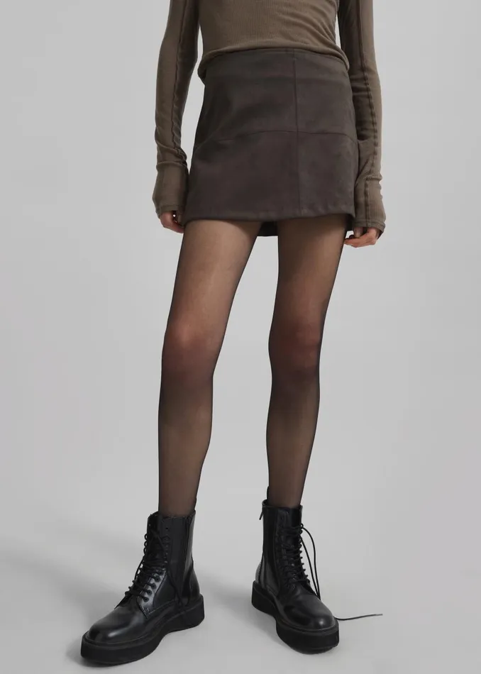 Women Regina Faux Suede Mini Skirt 8211 Brown The Frankie Shop Bottoms