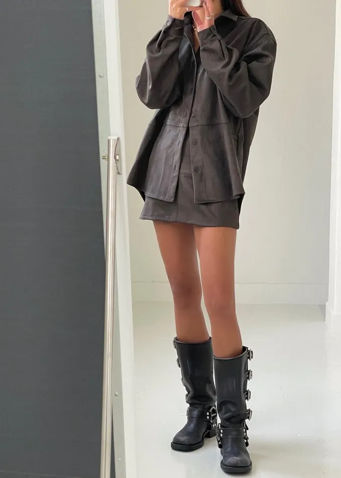 Women Regina Faux Suede Mini Skirt 8211 Brown The Frankie Shop Bottoms