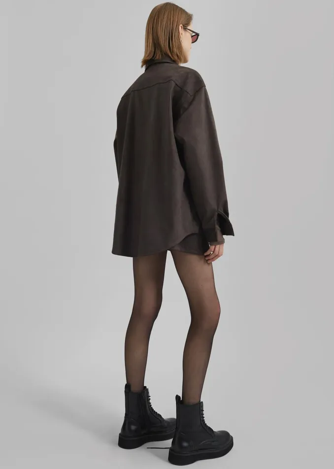 Women Regina Faux Suede Mini Skirt 8211 Brown The Frankie Shop Bottoms
