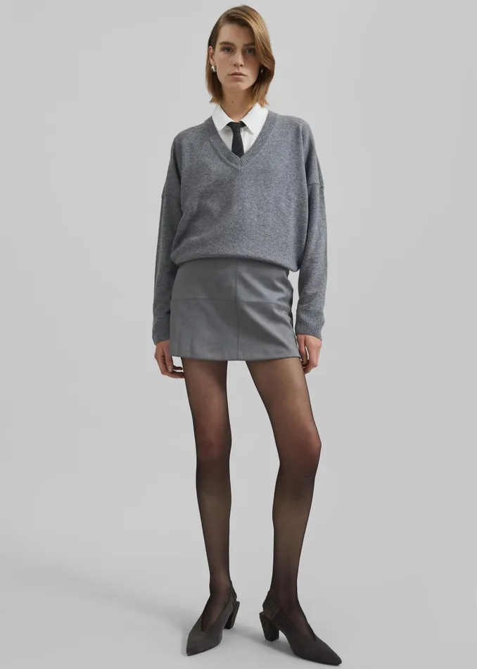 Women Regina Faux Suede Mini Skirt 8211 Slate Grey The Frankie Shop Bottoms