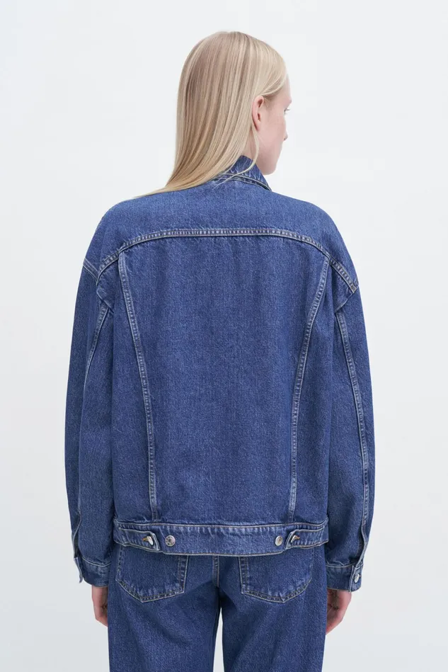 Women Relaxed Jean Jacket Washed Mid Blue Filippa K Outerwear
