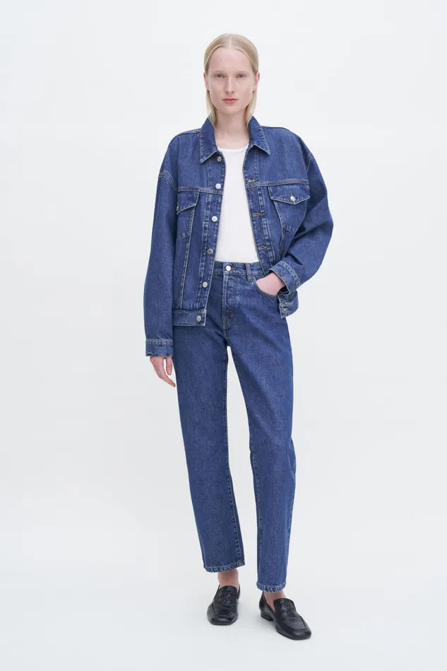 Women Relaxed Jean Jacket Washed Mid Blue Filippa K Outerwear