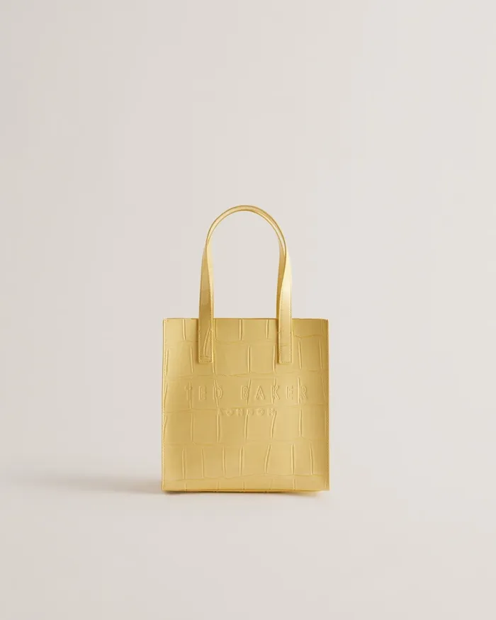 Women REPTCON 8211 Croc Detail Small Icon Bag Light Yellow Ted Baker Tote Bags