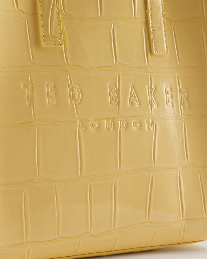 Women REPTCON 8211 Croc Detail Small Icon Bag Light Yellow Ted Baker Tote Bags