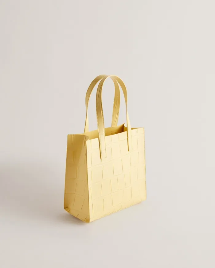 Women REPTCON 8211 Croc Detail Small Icon Bag Light Yellow Ted Baker Tote Bags
