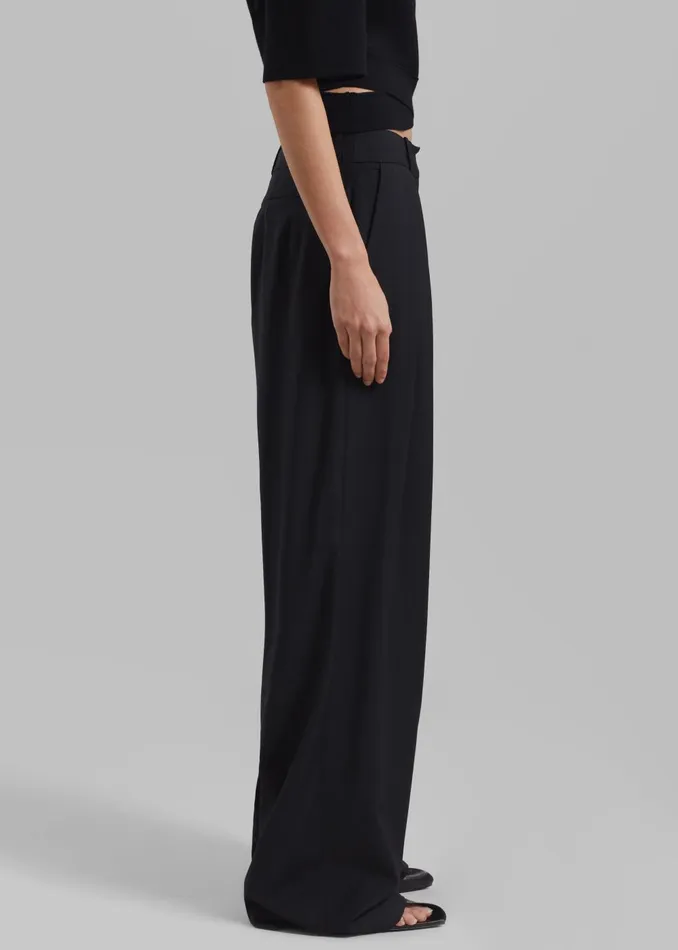 Women Ripley Pleated Trousers 8211 Black The Frankie Shop Bottoms