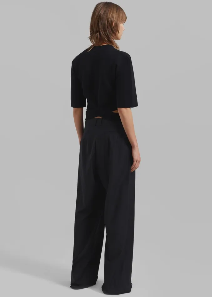 Women Ripley Pleated Trousers 8211 Black The Frankie Shop Bottoms