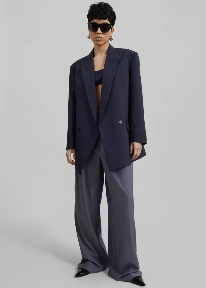 Women Ripley Pleated Trousers 8211 Grey The Frankie Shop Bottoms