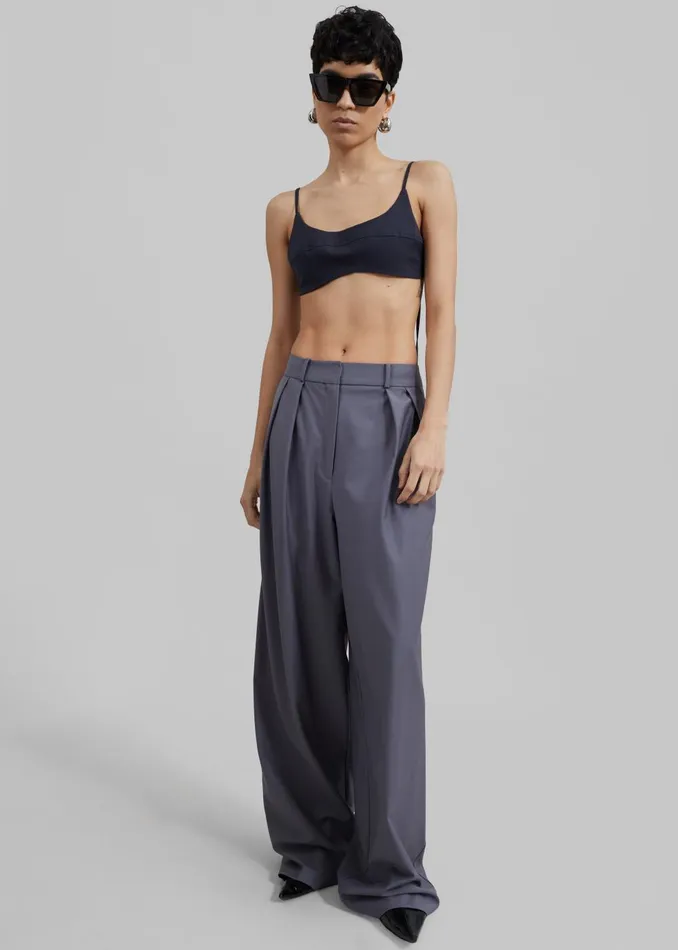 Women Ripley Pleated Trousers 8211 Grey The Frankie Shop Bottoms