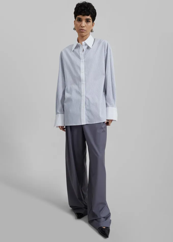 Women Ripley Pleated Trousers 8211 Grey The Frankie Shop Bottoms