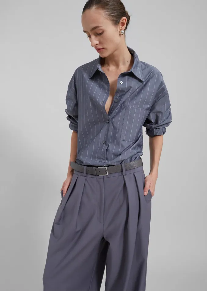 Women Ripley Pleated Trousers 8211 Grey The Frankie Shop Bottoms