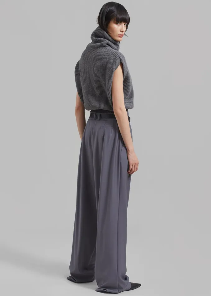Women Ripley Pleated Trousers 8211 Grey The Frankie Shop Bottoms