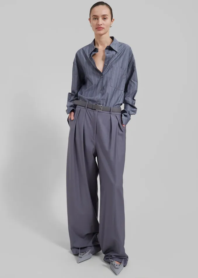 Women Ripley Pleated Trousers 8211 Grey The Frankie Shop Bottoms