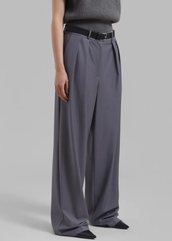 Women Ripley Pleated Trousers 8211 Grey The Frankie Shop Bottoms
