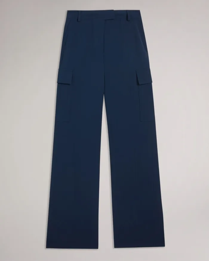 Women ROCCIO 8211 High Waisted Wide Leg Cargo Trousers Navy Ted Baker Trousers and Shorts Women ROCCIO 8211 High Waisted Wide Leg Cargo Trousers Navy Ted Baker Trousers and Shorts
