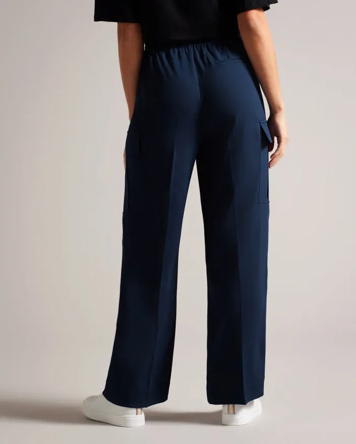 Women ROCCIO 8211 High Waisted Wide Leg Cargo Trousers Navy Ted Baker Trousers and Shorts Women ROCCIO 8211 High Waisted Wide Leg Cargo Trousers Navy Ted Baker Trousers and Shorts