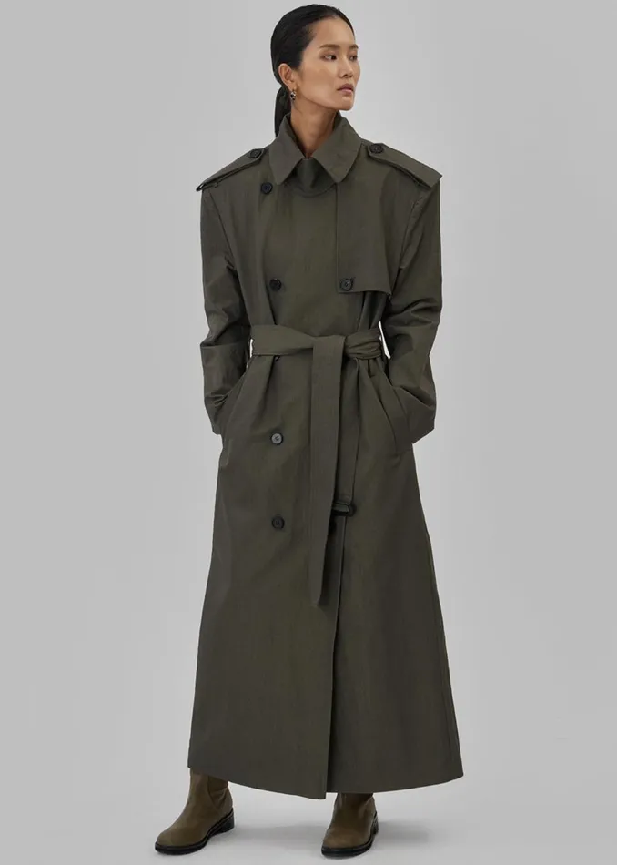 Women Rolen Trench Coat 8211 Dark Olive The Frankie Shop Outerwear