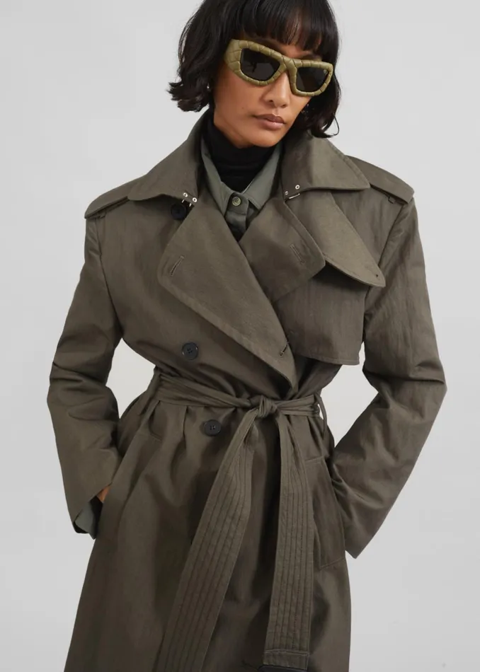 Women Rolen Trench Coat 8211 Dark Olive The Frankie Shop Outerwear