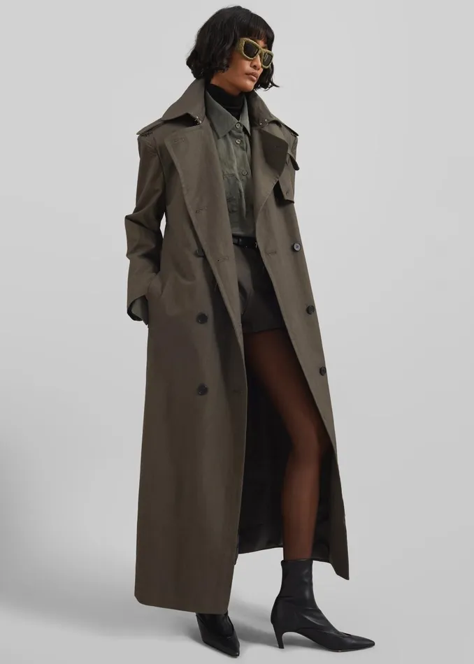 Women Rolen Trench Coat 8211 Dark Olive The Frankie Shop Outerwear