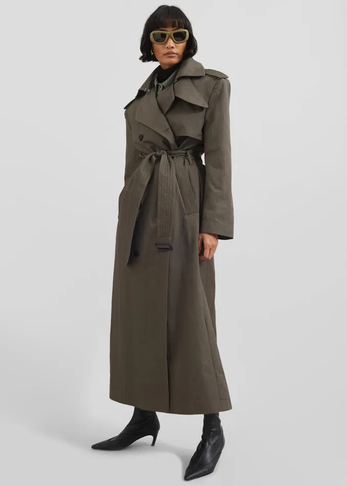 Women Rolen Trench Coat 8211 Dark Olive The Frankie Shop Outerwear