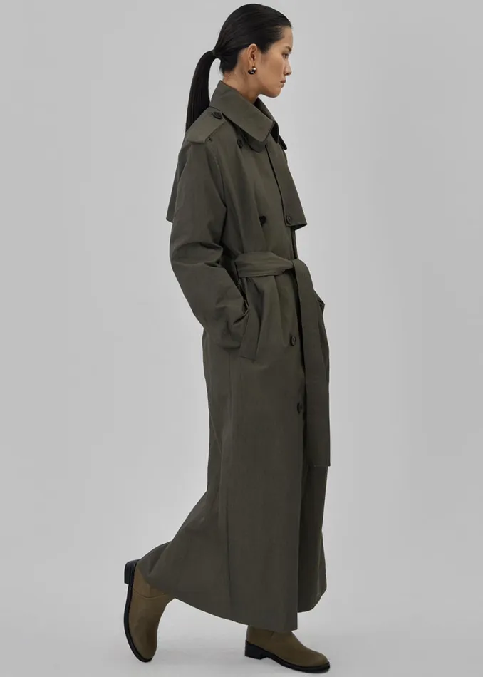 Women Rolen Trench Coat 8211 Dark Olive The Frankie Shop Outerwear