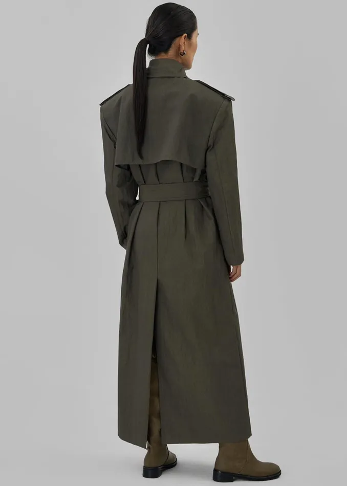 Women Rolen Trench Coat 8211 Dark Olive The Frankie Shop Outerwear