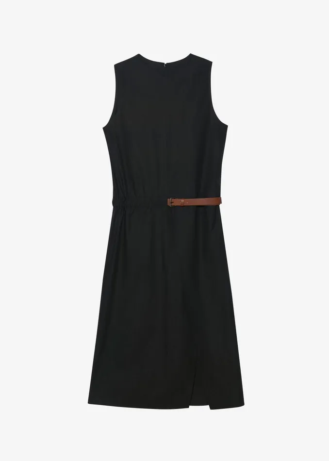 Women Romy Belted Midi Dress 8211 Black The Frankie Shop Dresses