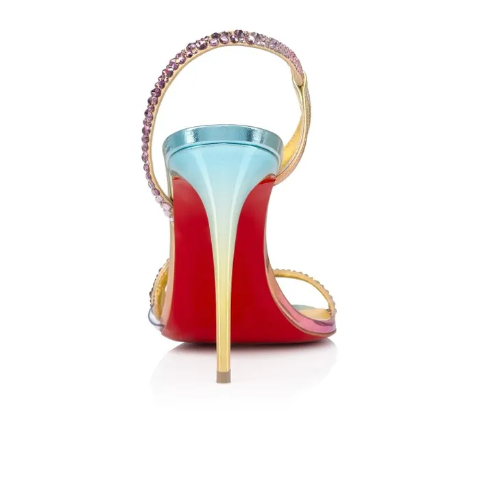 Women Rosalie Strass Boreal 100 Mm Sandals 8211 Metallic Suede And Spikes Boreal 8211 Multicolor Christian Louboutin Sandals and Slides