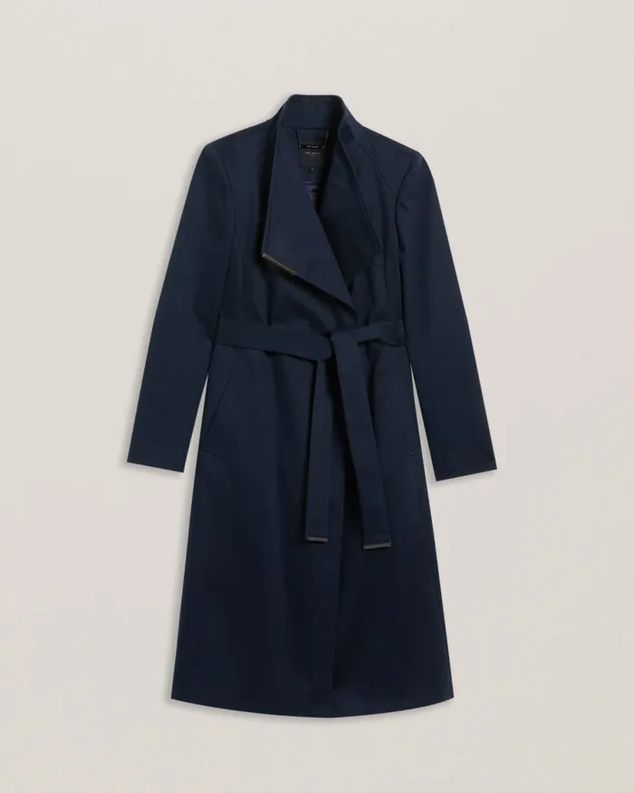 Women ROSINA 8211 Midi Length Wrap Trench Coat Dark Blue Ted Baker Coats and Jackets Women ROSINA 8211 Midi Length Wrap Trench Coat Dark Blue Ted Baker Coats and Jackets