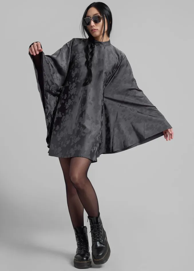 Women Rotate Bat Sleeve Mini Dress 8211 Gray Print The Frankie Shop Dresses